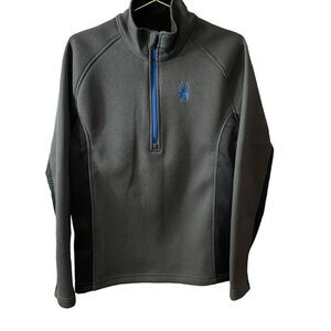 Spyder 1/4 Zip Outbound Grey Blue Sweater Jacket Size MED